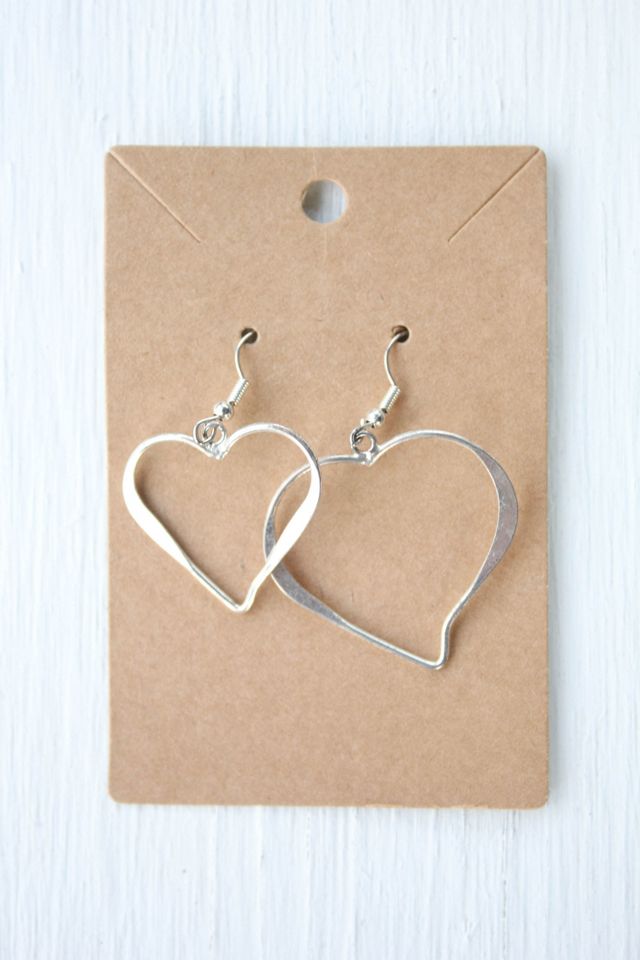 Upcycled Vintage Silver Heart Asymmetrical Earrings Selected By Moons + Junes Vintage #3