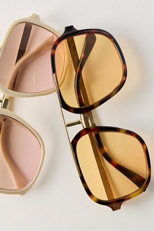 Janis Detail Aviator Sunglasses at Free People in Havana Tort