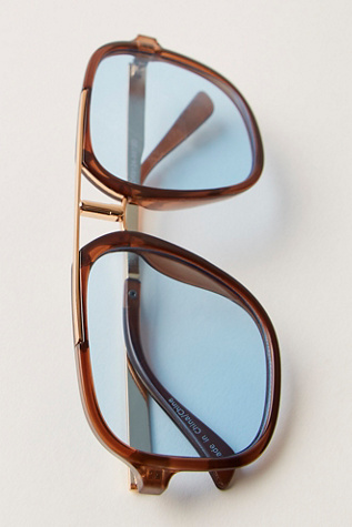 Janis Detail Aviator Sunglasses by Free People in Brown