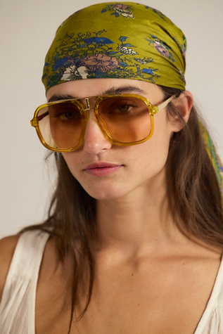 Janis Detail Aviator Sunglasses by Free People in Brown