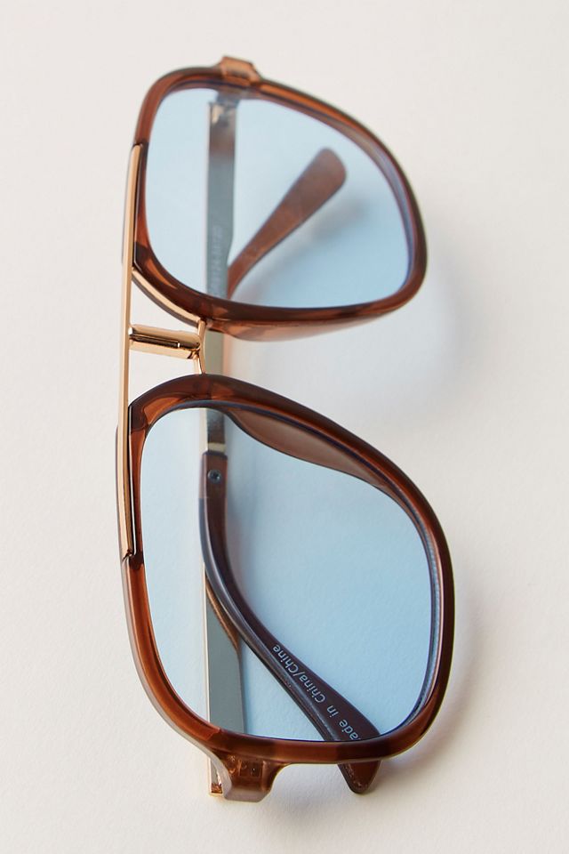 Janis Detail Aviator Sunglasses | Free People display picture 3