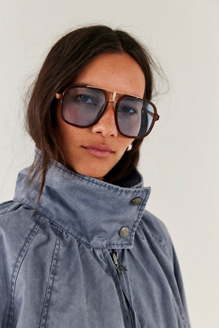 Janis Detail Aviator Sunglasses at Free People in Cocoa