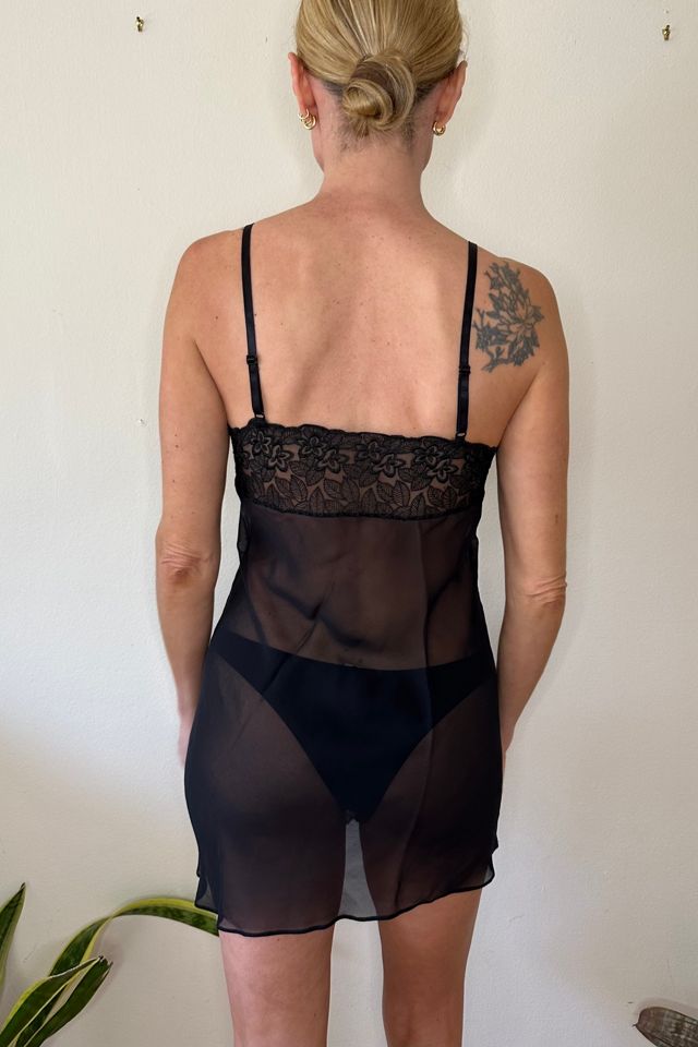 Sexy Black Sheer Lace Mesh Slip Dress Selected by Picky Jane #2