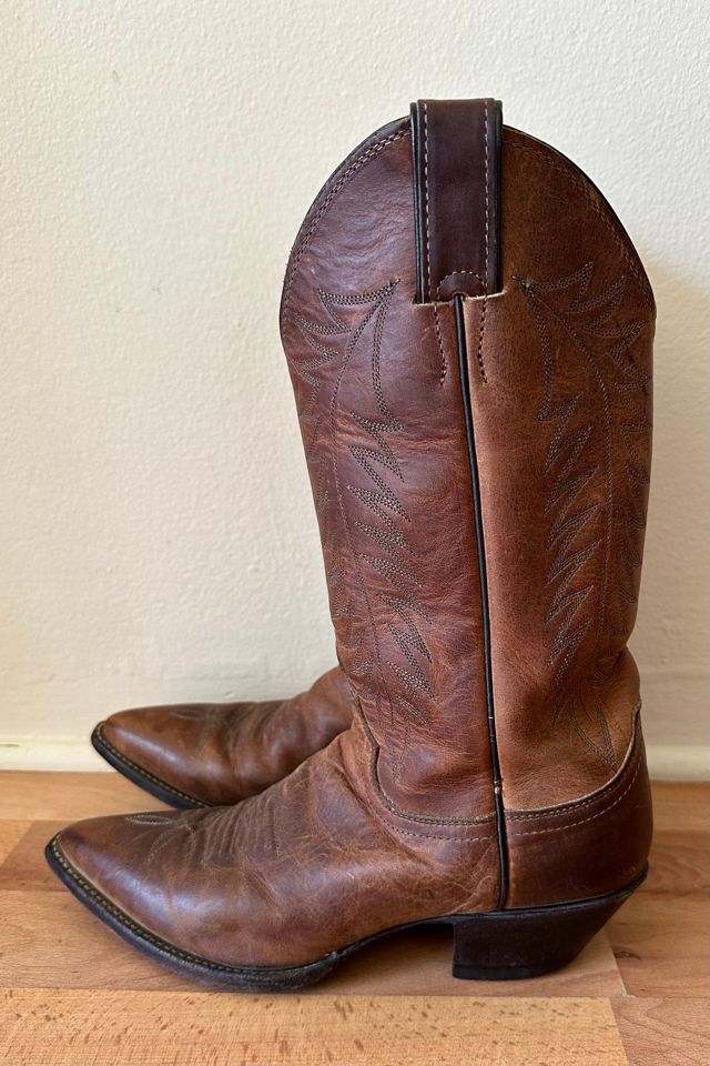 Brown Leather Justin Cowboy Boots Selected by Picky Jane #1