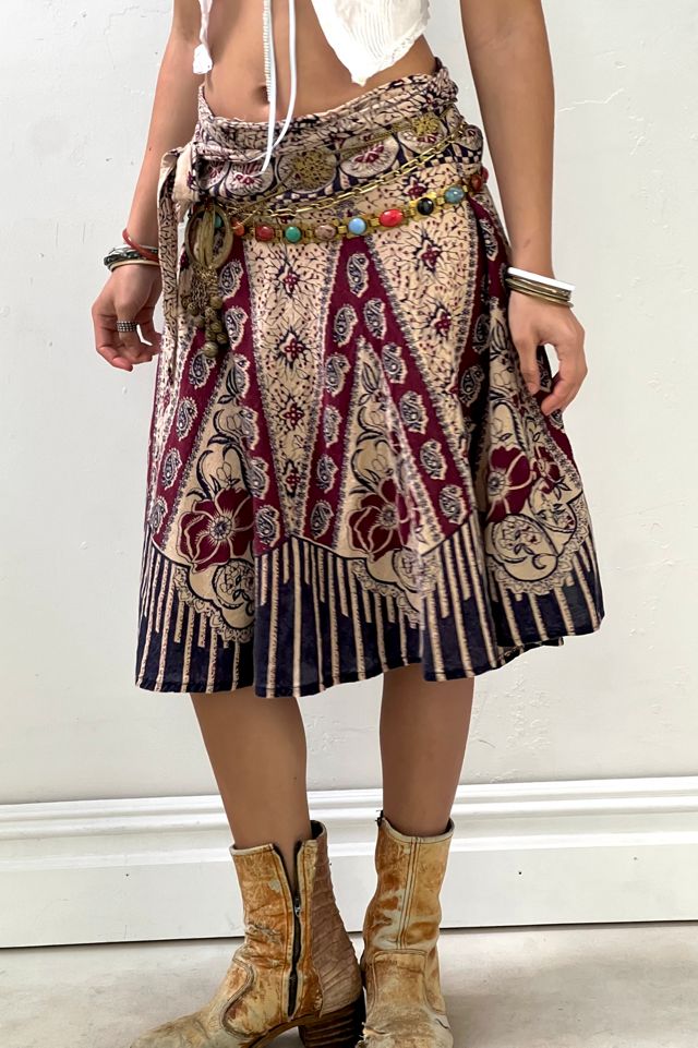 Vintage Block Print Wrap Around Skirt Selected by Anna Corinna #2