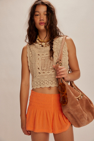 On The Go Micro Shorts by free-est at Free People in Orange, Size: M