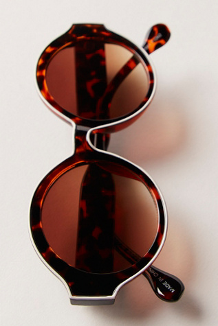 Charlie Contrast Round Sunglasses
