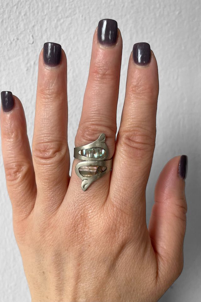 Vintage Artisanal Abalone Bypass Ring Selected by MARMALADE #1