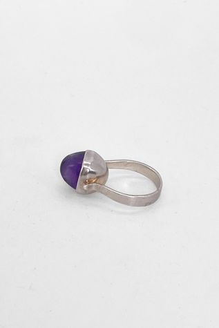 Vintage Amethyst Silver Modernist Dome Ring Selected by MARMALADE