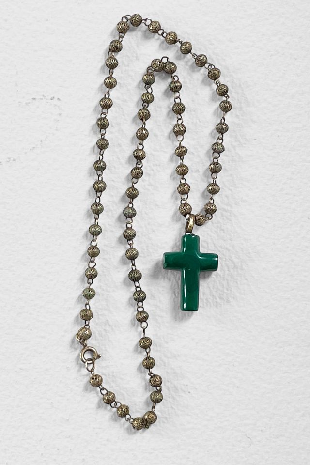 Vintage Filagree Chain Malachite Cross Charm Selected by MARMALADE #3