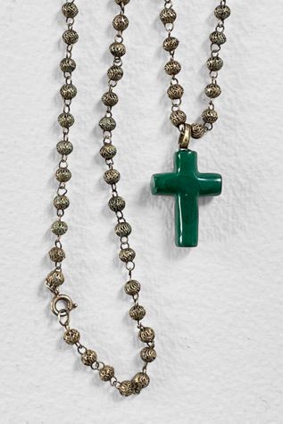 Vintage Filagree Chain Malachite Cross Charm Selected by MARMALADE