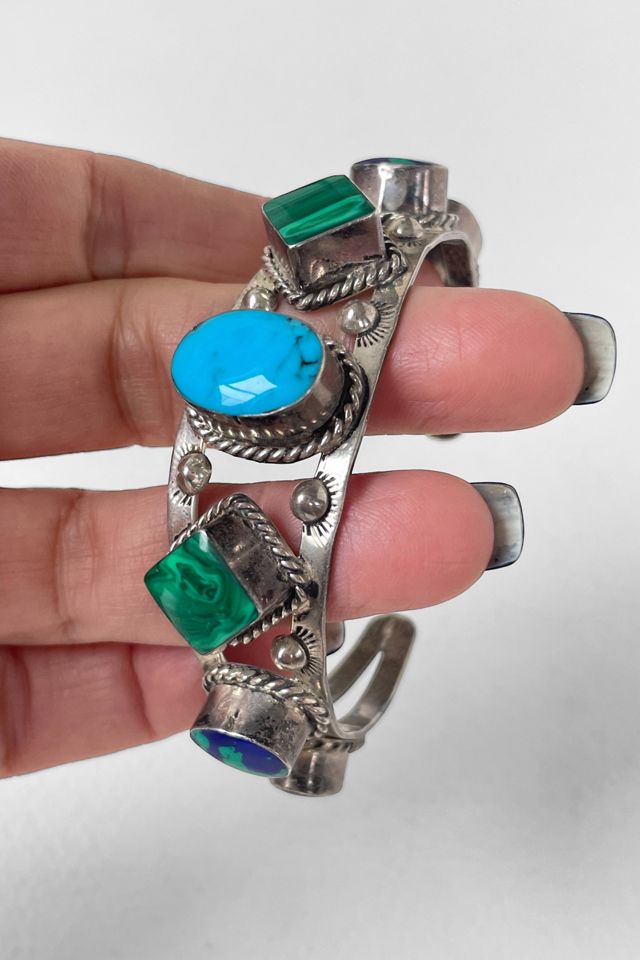 Vintage Multi-Stone Taxco Southwest Sterling Silver Cuff Bracelet Selected by MARMALADE #1