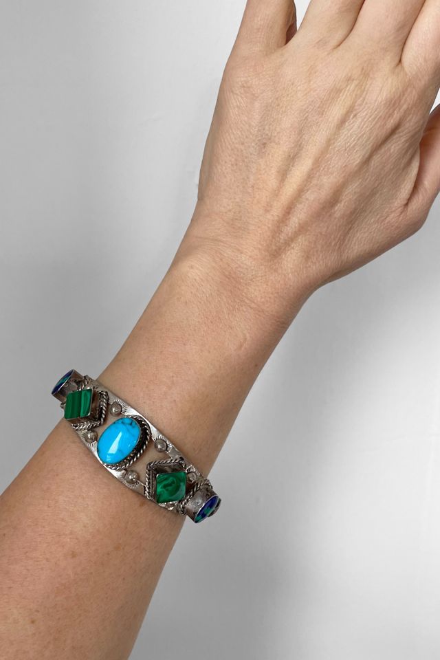 Vintage Multi-Stone Taxco Southwest Sterling Silver Cuff Bracelet Selected by MARMALADE #3