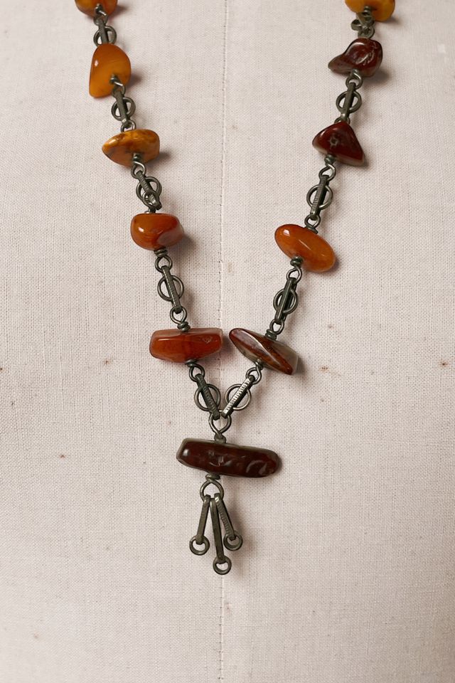 Antique Art Nouveau Silver Amber Fringe Necklace Selected by MARMALADE #2