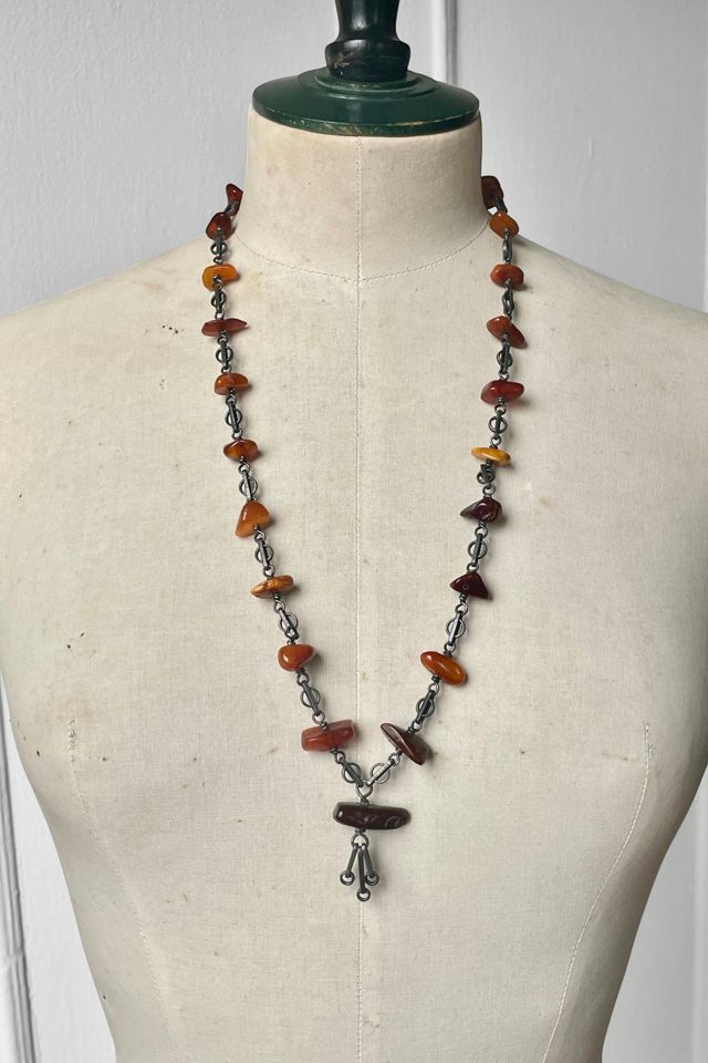 Antique Art Nouveau Silver Amber Fringe Necklace Selected by MARMALADE #3