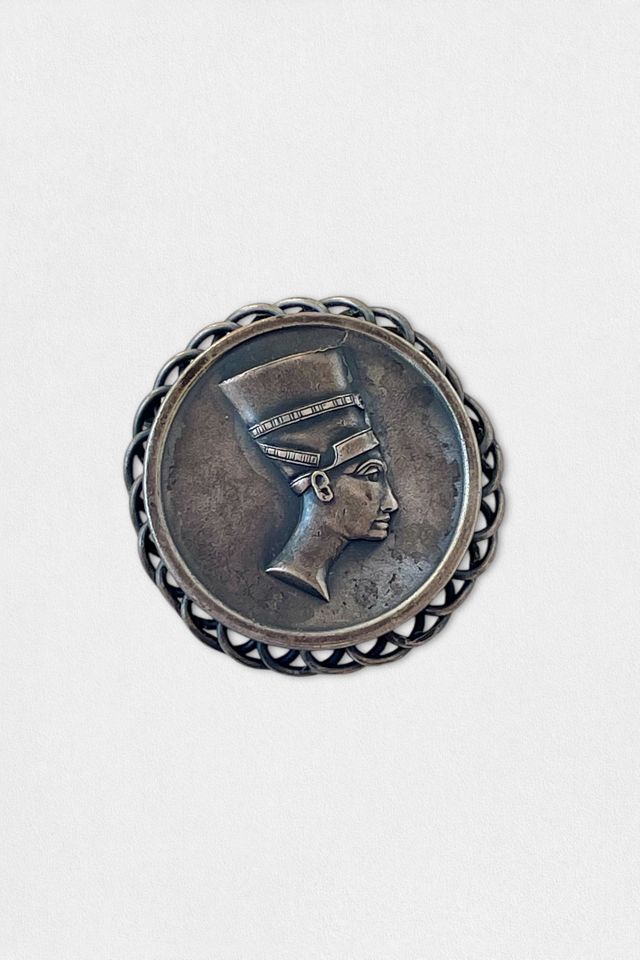 Antique Silver Nefertiti Egypt Souvenir Brooch Selected by MARMALADE #2