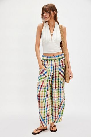 Cool Harbor Plaid Wide-Leg Pants | Free People
