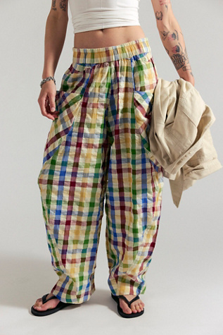 Freehold Gingham Pull-On Pants by Free People, Size: XS