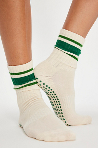 Souls. Retro Pilates Socks at Free People, Green, M/L