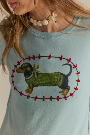 We The Free Fur Friend Tee at Free People in Blue, Size: S