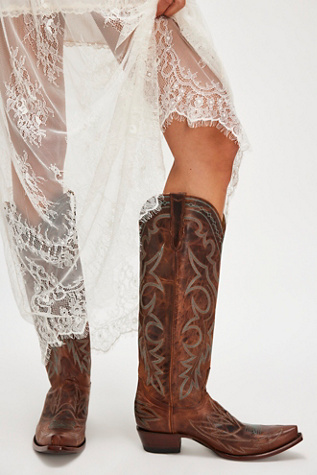 womens tall brown dress boots Cuadra Tall western style brown boot main image 1