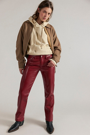 AGOLDE Low Rise Leather Slim Pants