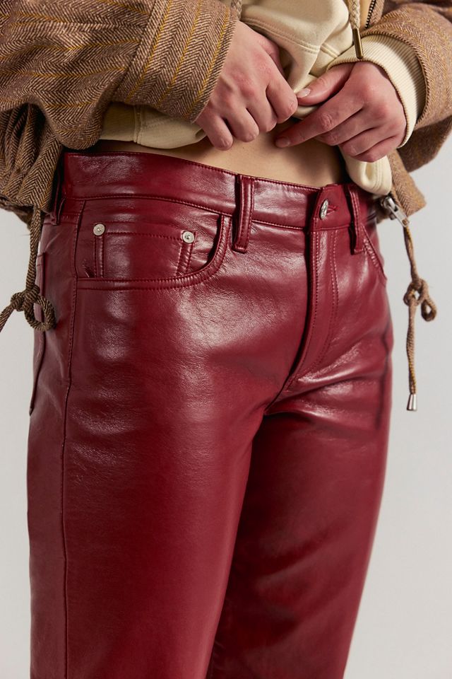 AGOLDE Low Rise Leather Slim Pants #2