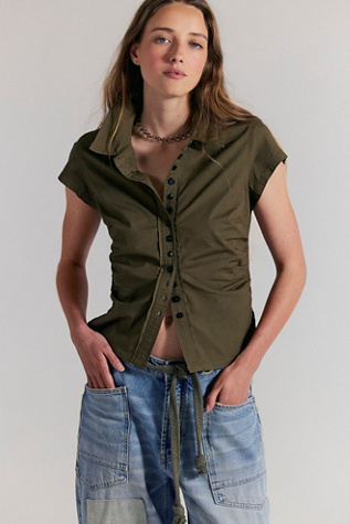 We The Free Maude Tiny Top at Free People in Army, Size: XS
