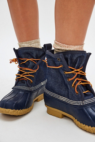 Женские ботинки L.L.Bean 8" Denim Insulated, цвет: Джинсовый / Тёмно-синий — фото 4