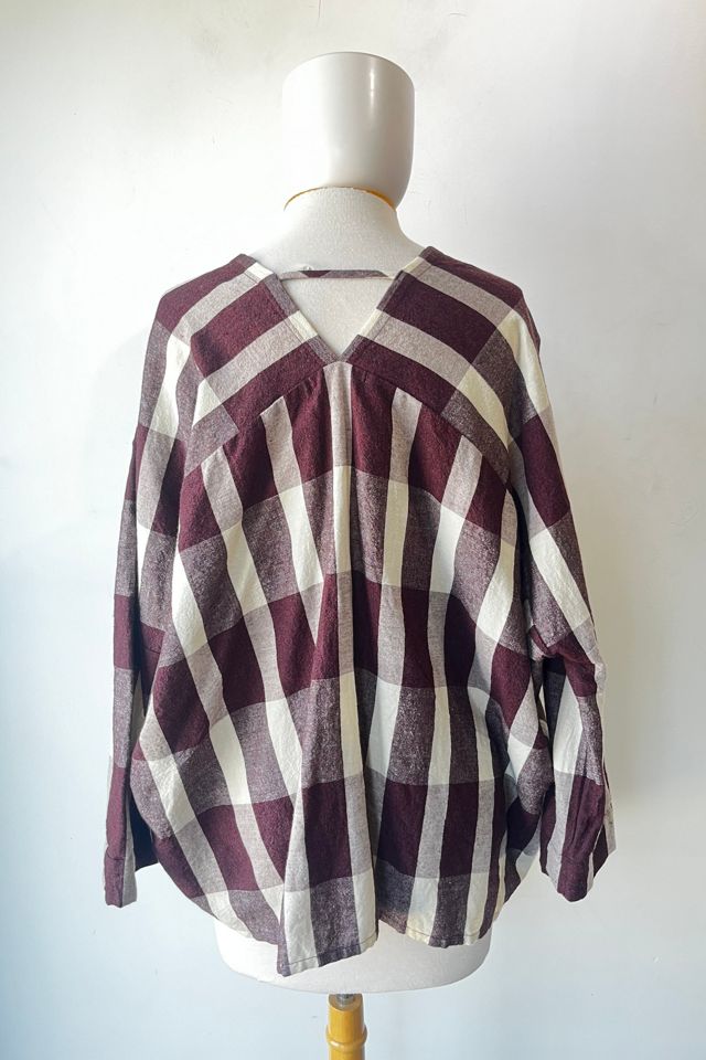 Humanoid Eggplant and White Mixed Gingham Top Selected by The Curatorial Dept. #2