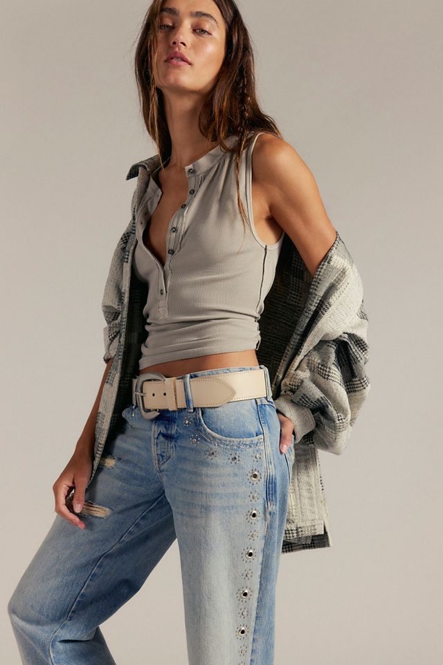 We The Free Tennessee Low-Rise Boyfriend Studded Jeans