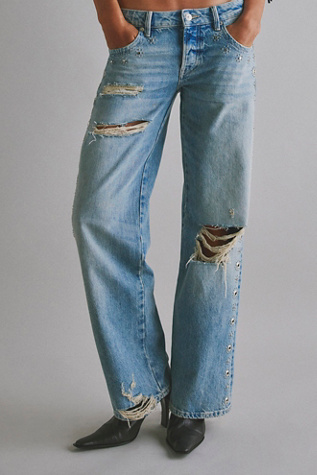 We The Free Tennessee Low-Rise Boyfriend Studded Jeans