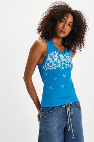 Hawaiian Tank Top by Ragabond at Free People in Blue, Size: XS