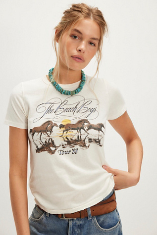 Beach Boys Western Tour Tee by Junk Food at Free People in White, Size: XL