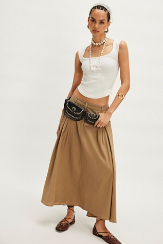 All Around Midi Skirt by Free People in Green, Size: XL