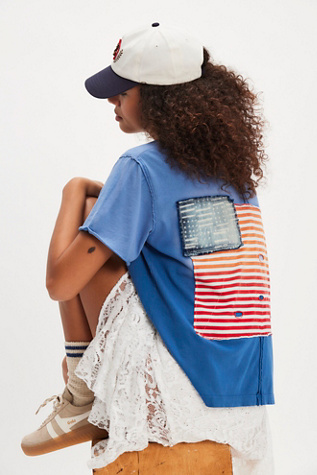 Tricia Fix Americana Tee at Free People in Indigo, Size: XL