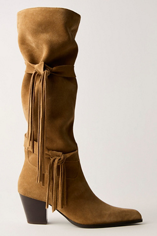 Fast Lane Fringe Boots by Free People in Sand, Size: US 8