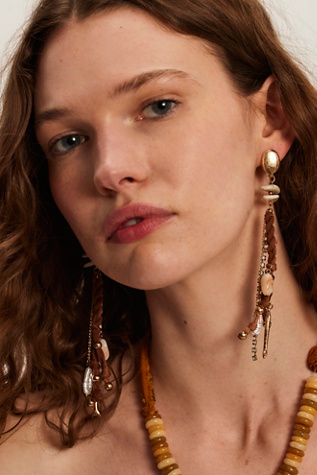 Mallory Arrow Dangles by Free People in Gold
