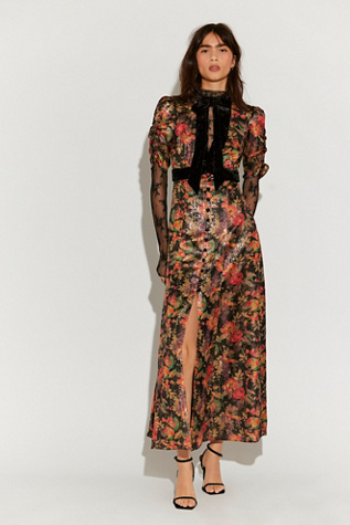 Anna Sui Garden Lame Maxi Dress