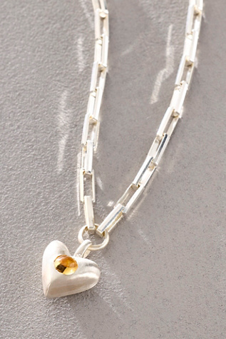 Dunton Ellerkamp Citrine Daphne Heart Necklace