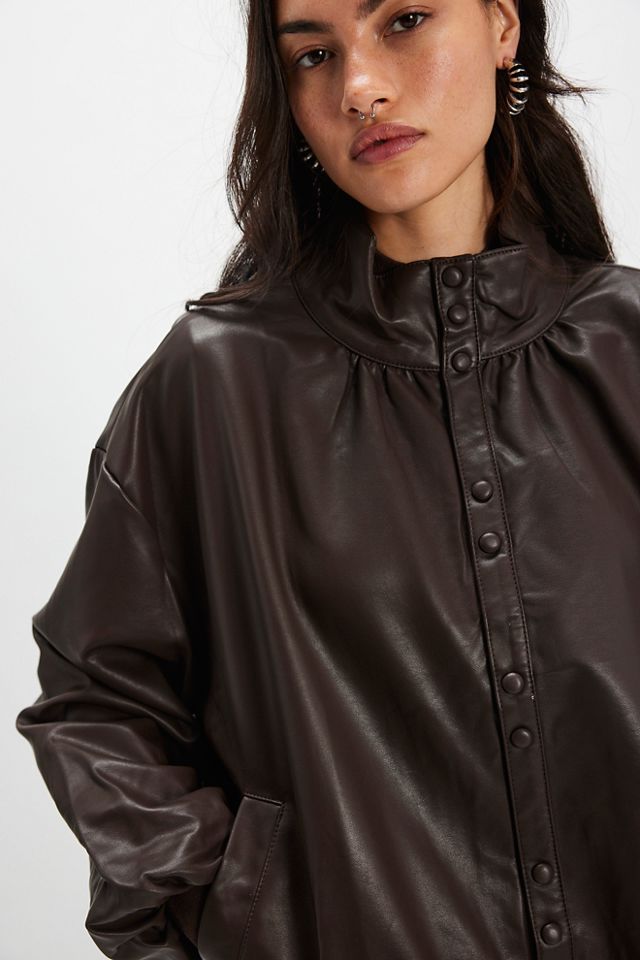 Find Me Now Poof Vegan Leather Jacket #3