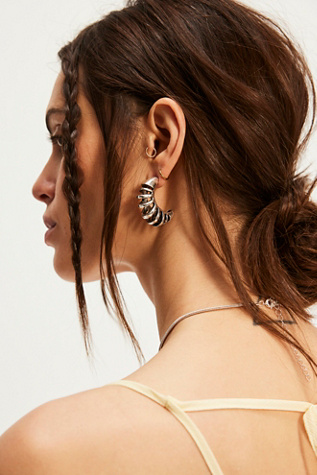 Zuzu Hoop Earrings at Free People in Silver