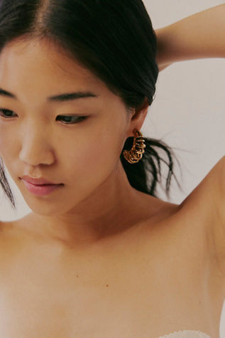 Zuzu Hoop Earrings by Free People in Gold