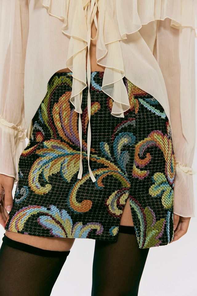 Anna Sui Jaquard Mini Skirt