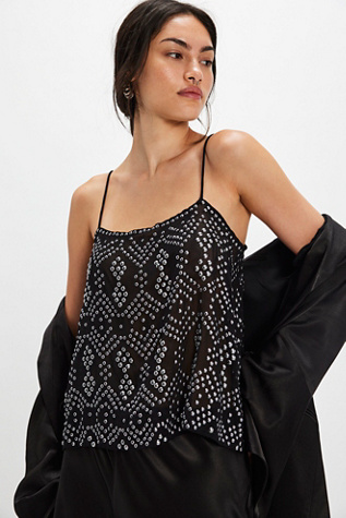 Gia Embellished Tank Top by Free People in Black, Size: M