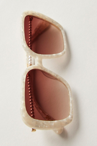 Lele Sadoughi Athens Oversized Sunglasses at Free People in White