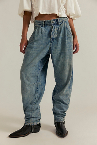 We The Free Heartland Baggy Jeans at Free People in Medium Wash, Size: 26