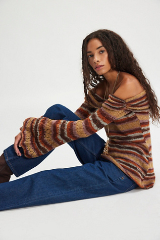 Cozy Cuddles Top par Free People en Cinnamon Combo, pour femme taille: XS