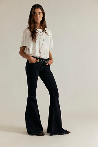 We The Free Emre Flare Jeans at Free People in Black, Size: 31