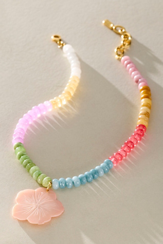 Logan Tay Pearl Rainbow Flower Necklace at Free People